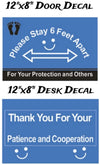 10 Pack of 12.5 Inch Floor Social Distancing Sticker Decals Set for Safety Distance - Big B Products