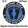 10 Pack of 12.5 Inch Floor Social Distancing Sticker Decals Set for Safety Distance - Big B Products